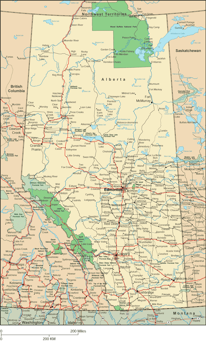 Alberta Map Detailed Map Of Alberta Canada Alberta Map Detailed Map Of Alberta Canada