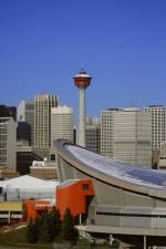 Calgary tower and Saddledome