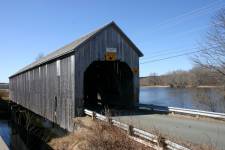 Old covered bridge in New Brunswick - Darlings Island Bridge.