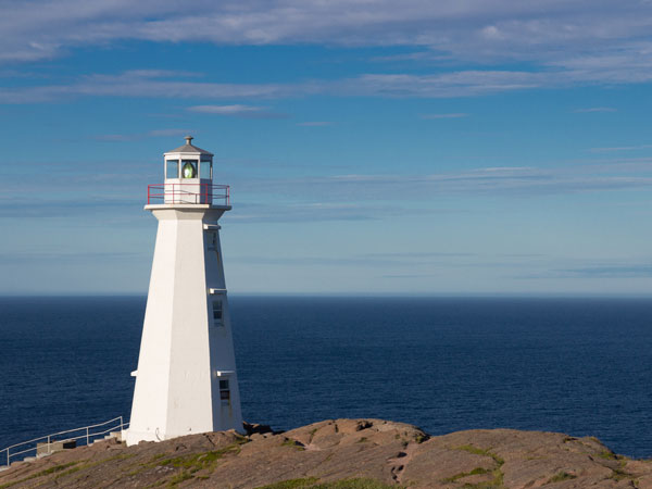 lighthouse on a rocky cape in Newfoundland